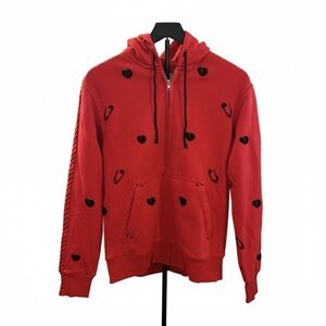 Vibrant Red Zip-Up Hoodie